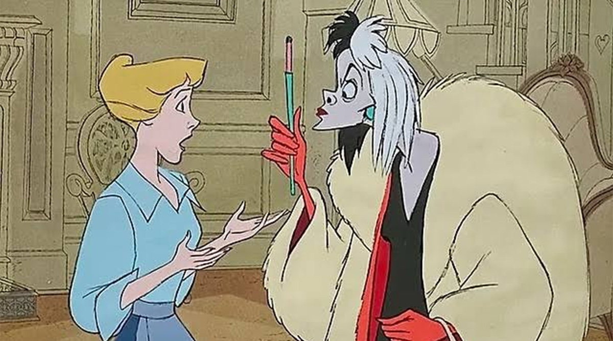 Anita and Cruella de Vil in 101 Dalmatians