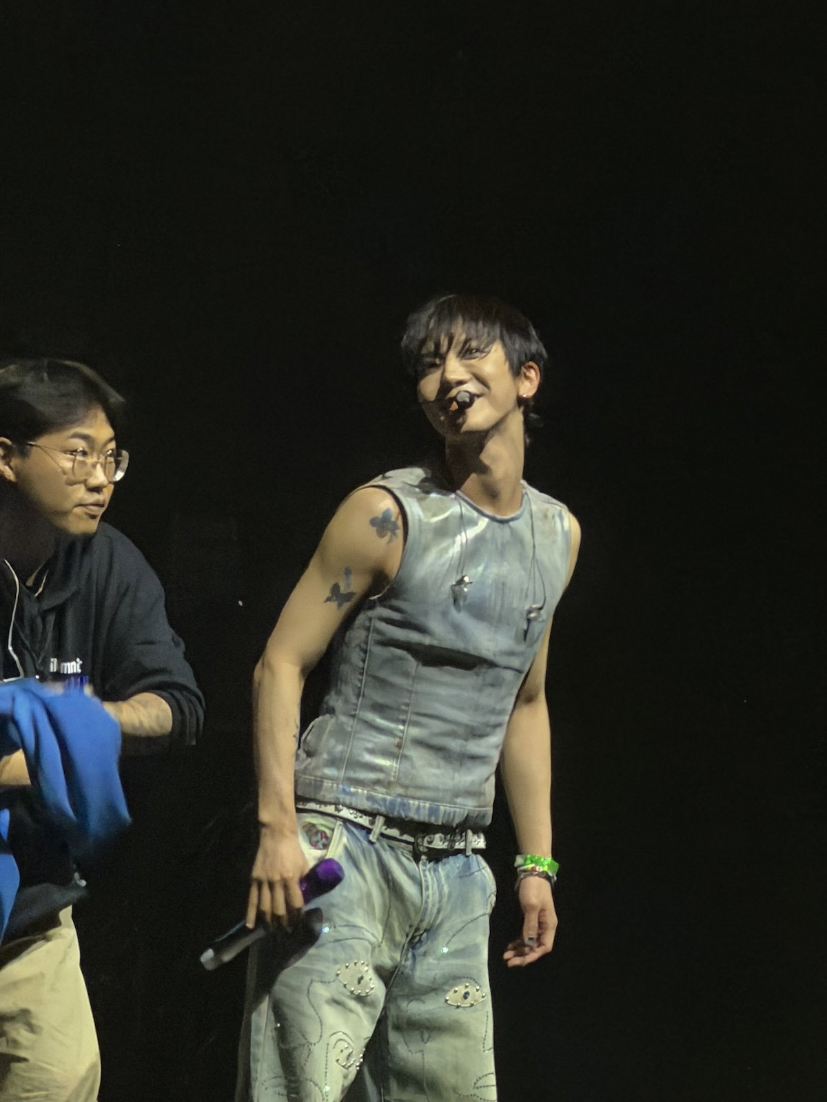 TEN at The Novo in denim outfit