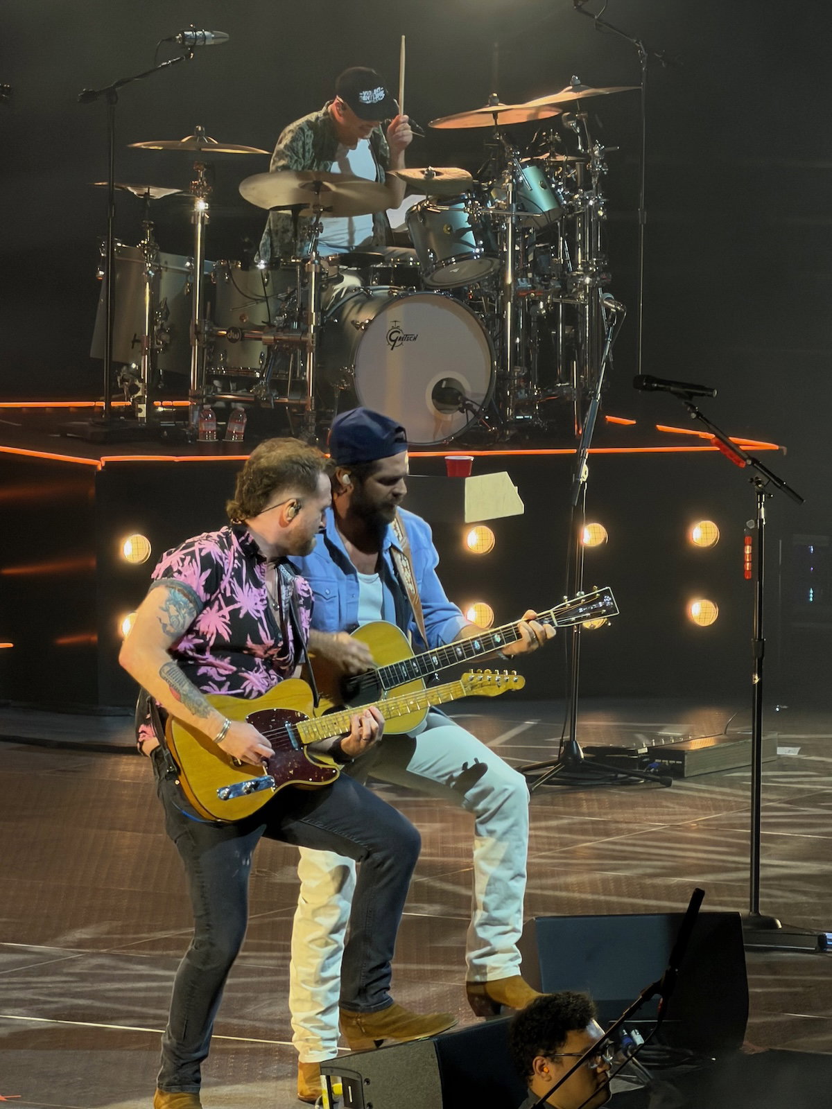 Thomas Rhett and Ernest in Anaheim onstage with guitar